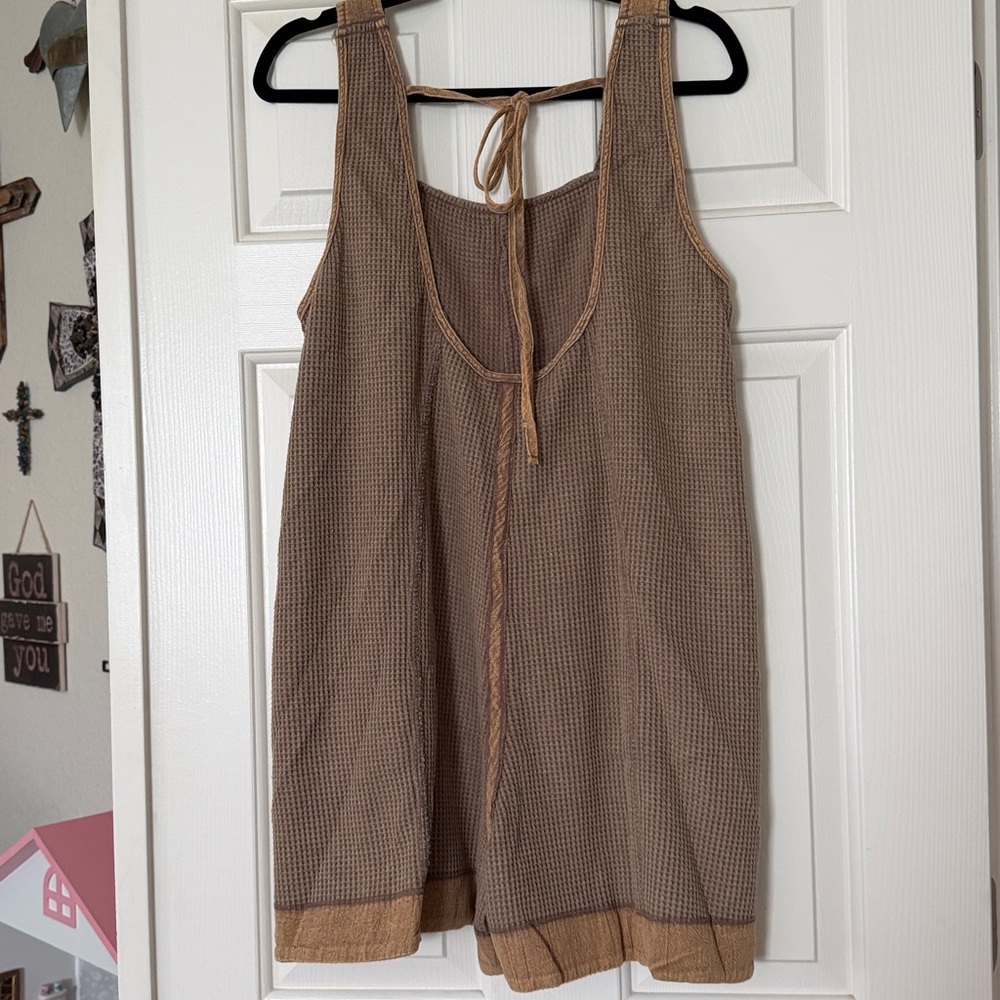 Umgee Casual Brown Shorts Romper - Picture 3 of 5